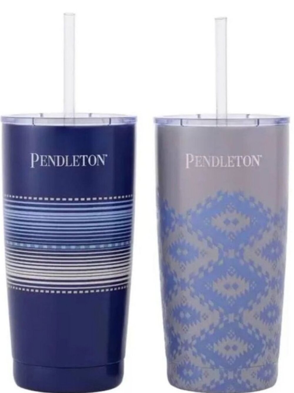 Pendleton 20oz Tumblers, Set of 2 Hot/Cold Tumbler (Blue & Gray)